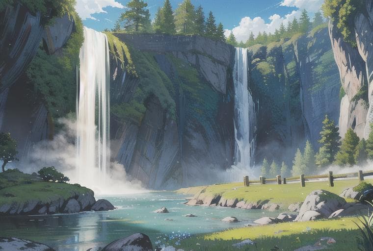 天台山自然奇观：瀑布飞流直下，森林岩石间的宁静美景