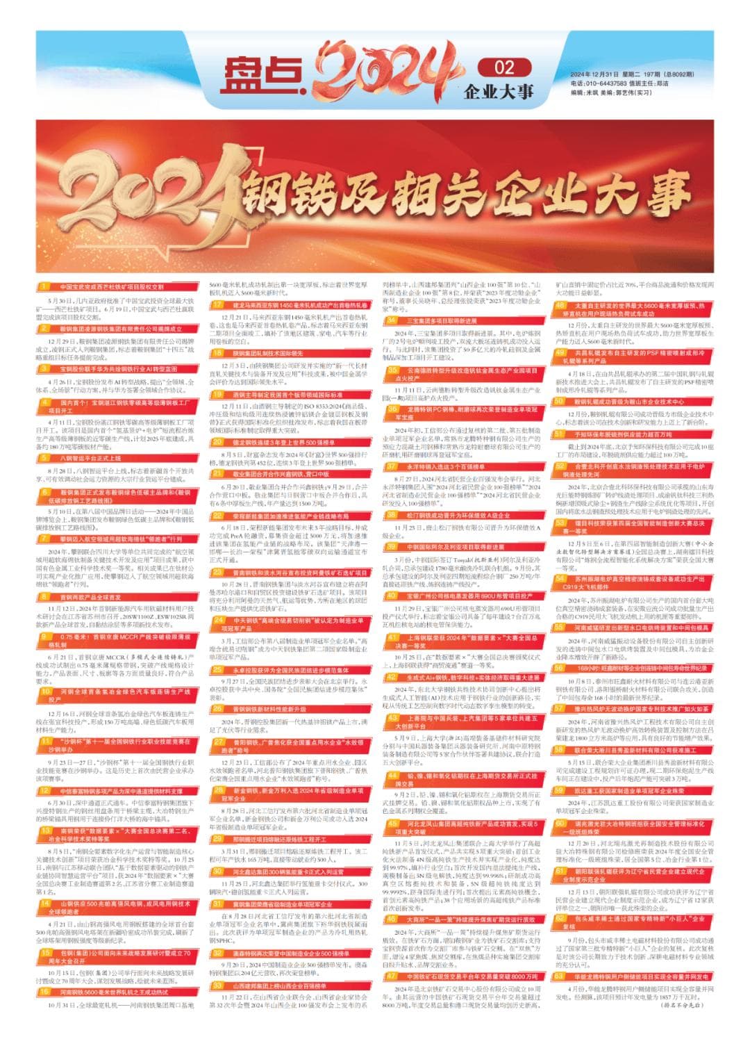 2024钢铁及相关企业大事