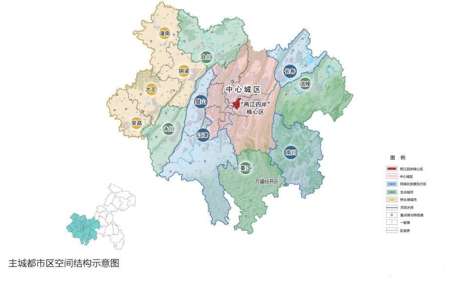 重庆电子地图区域划分：38区县建成区面积汇总
