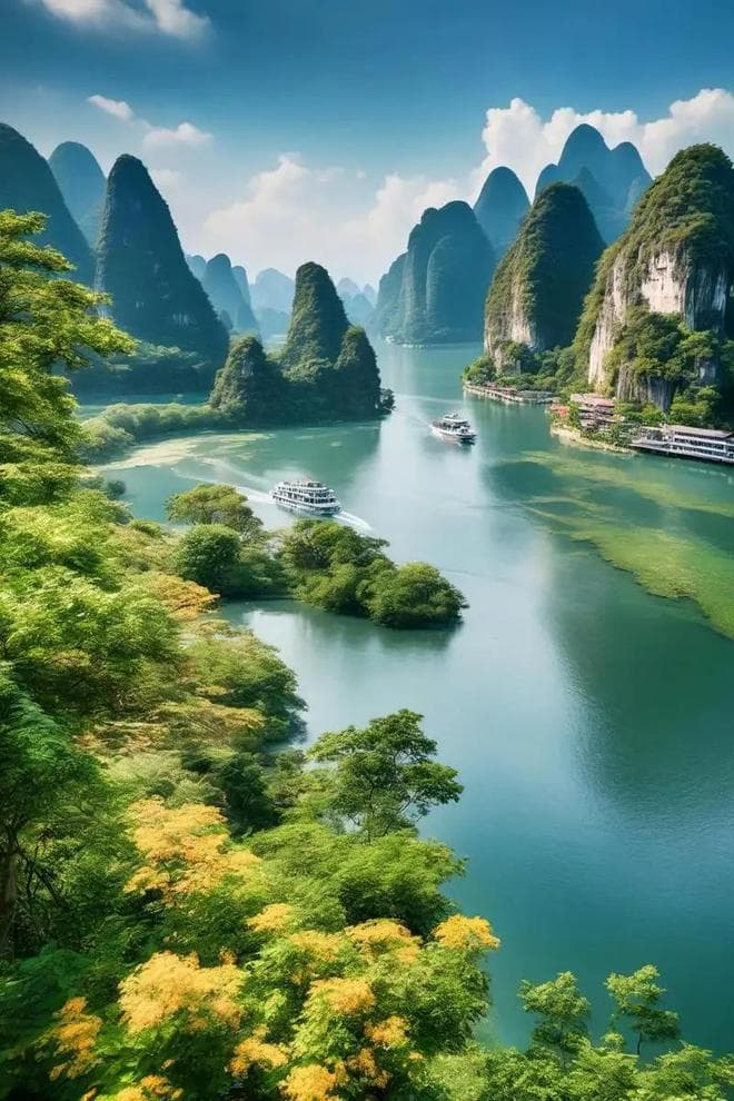 清末诗人金武祥的十首诗，桂林山水甲天下，绝妙漓江秋泛图