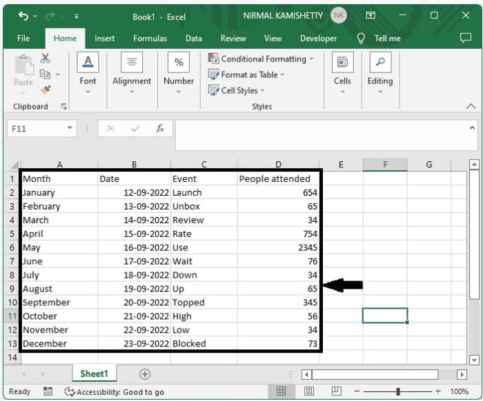 Excel 自动高亮显示活动单元格的行和列