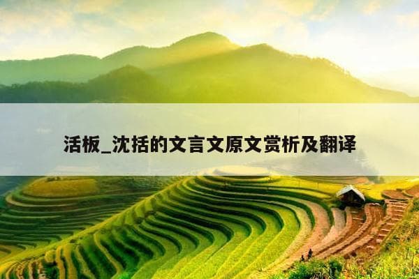 活板：沈括笔下的活字印刷术