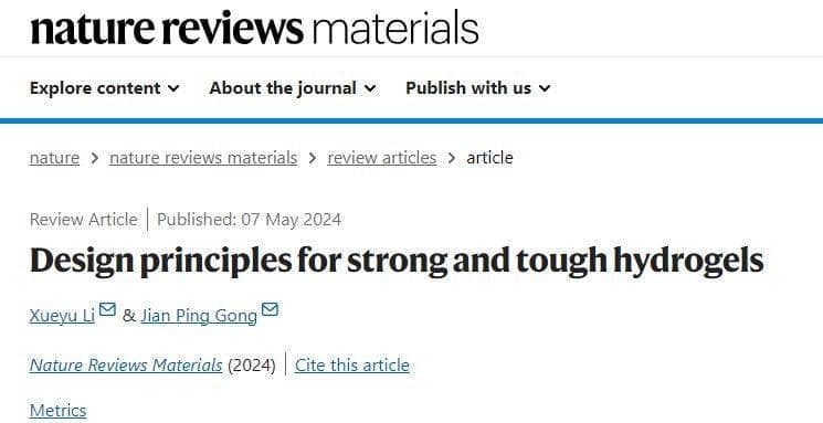 水凝胶最新Nature Reviews Materials