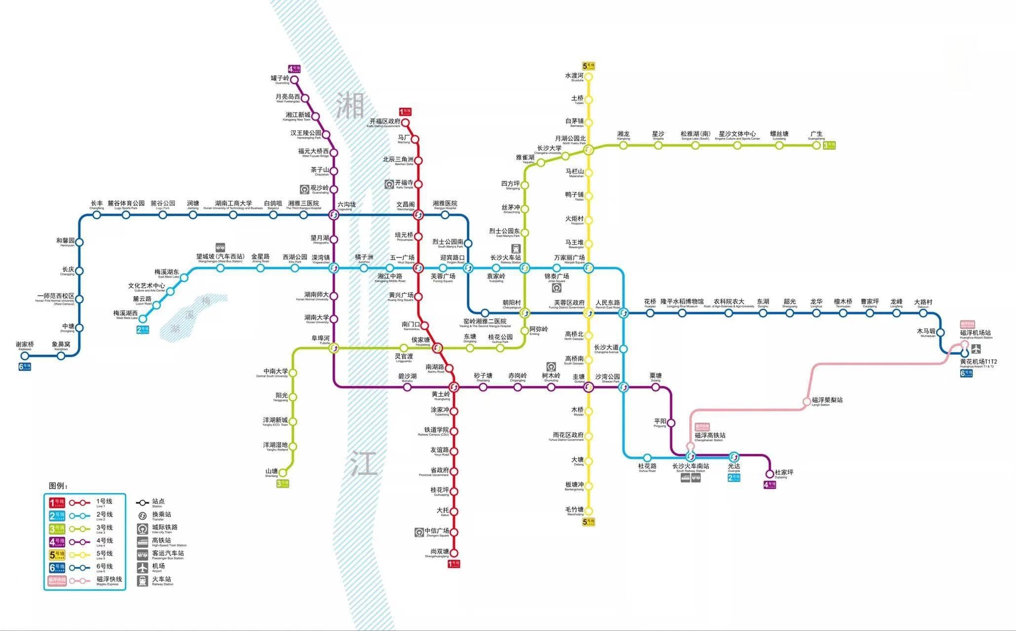 长沙地铁线路图及站点指南