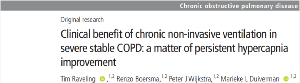 这种情况下最有效！如何用无创通气改善 COPD 患者的高碳酸血症