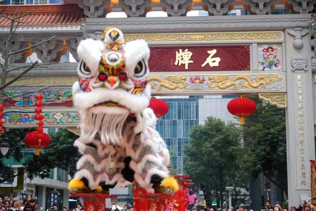龙狮竞舞、粤韵悠扬、美食飘香……石牌村龙腾狮跃贺元宵
