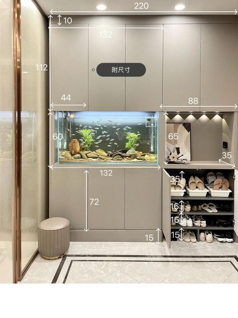 餐边柜养鱼缸风水好吗 网红鱼缸酒柜