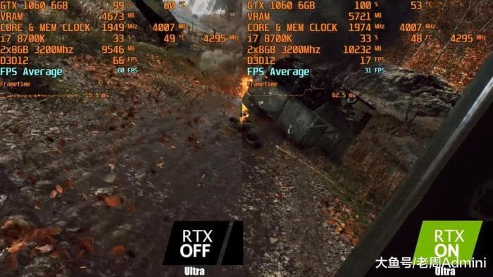 实测对比：GTX 1066开启光追后的游戏表现