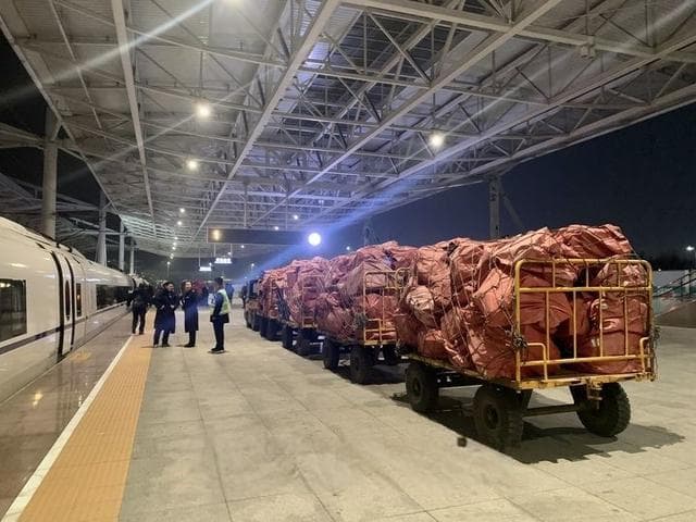 山东首条高铁快运线路启运 胶东海鲜“朝发午至”中原百姓餐桌