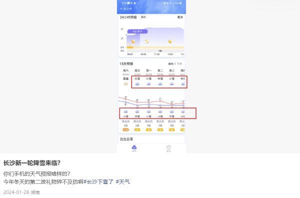 2024年第二场雪已在路上，长沙下雪的时间表来了