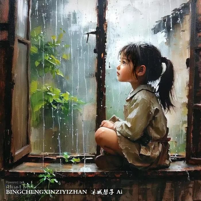 雨幕下的梦幻：AI 绘就的诗意时光。关于AI创作的归属和版权问题