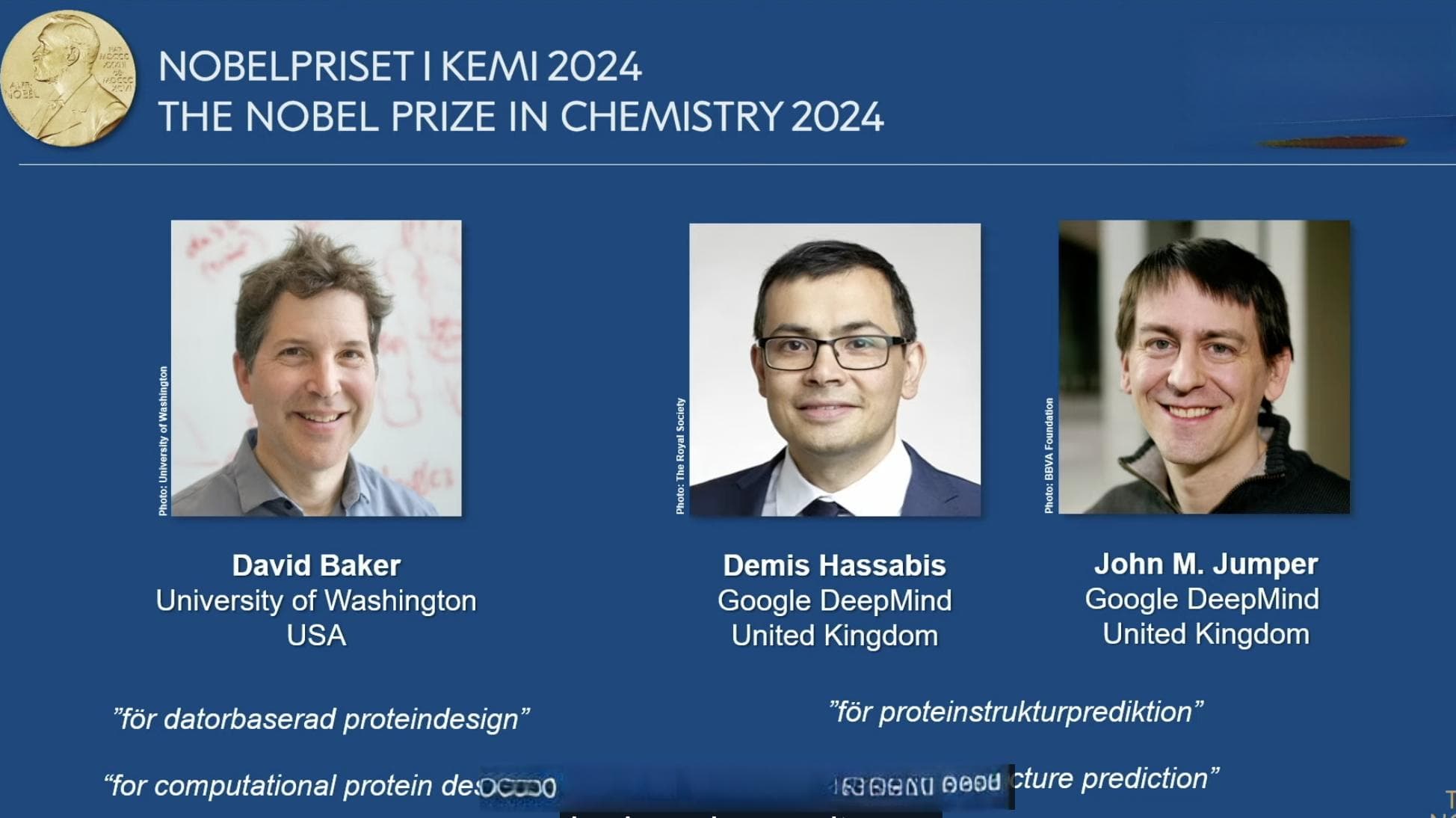 诺奖2024｜2024年诺贝尔化学奖揭晓，人工智能科学家又获奖