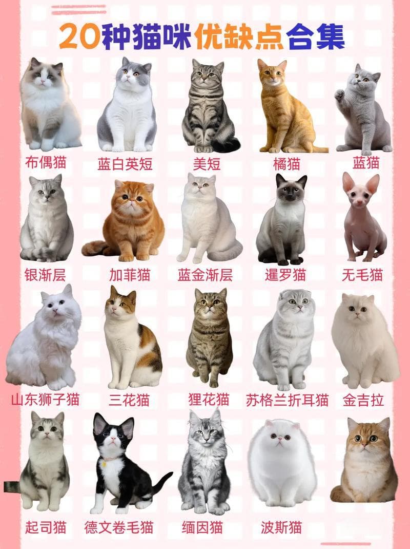 宠物猫种类大盘点：从短毛到长毛，从活泼到温顺