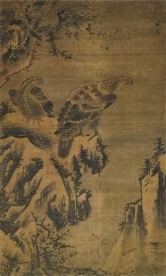 “粤画之祖”林良《双鹰图》