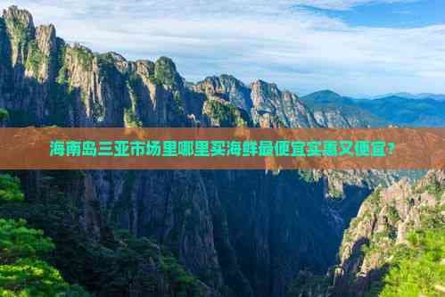 海南三亚市场里哪里买海鲜更便宜实惠？