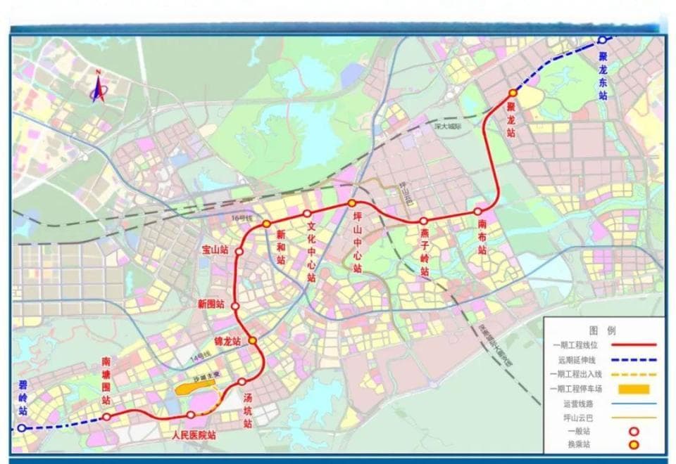 深圳地铁19号线一期规划公示：12个站点位置图公布