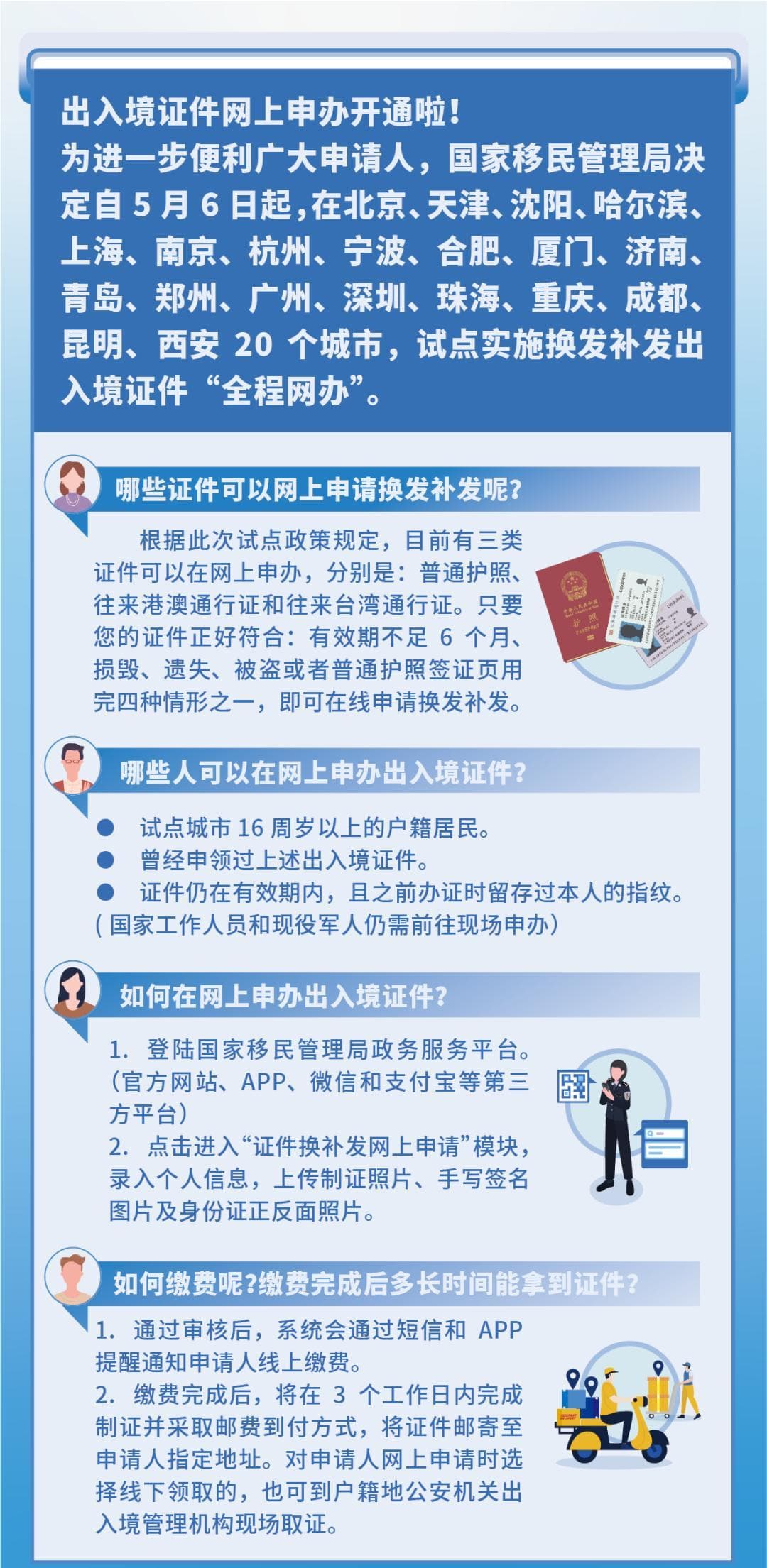 广州市民如何“全程网办”换补发出入境证件？超全解答→