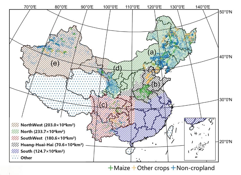 中国首份年度10米玉米地图：基于机器学习的制图框架与精度评估