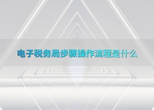 电子税务局步骤操作流程是什么