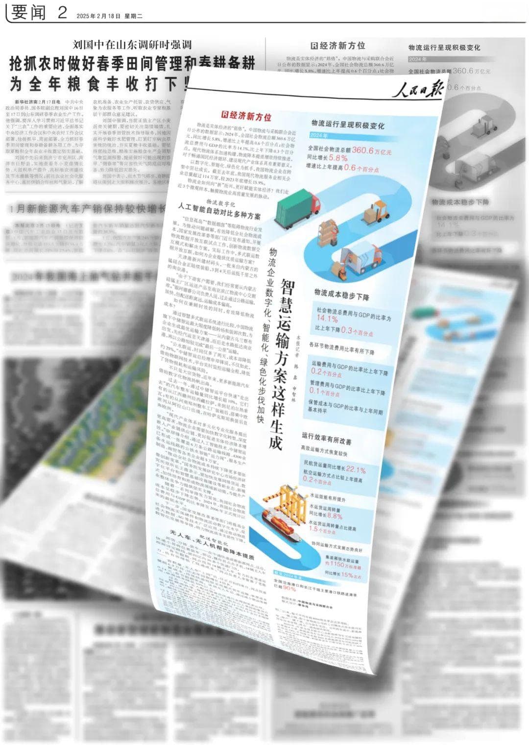多式联运降本增效！人民日报报道中国物流为企业提供优质运输方案