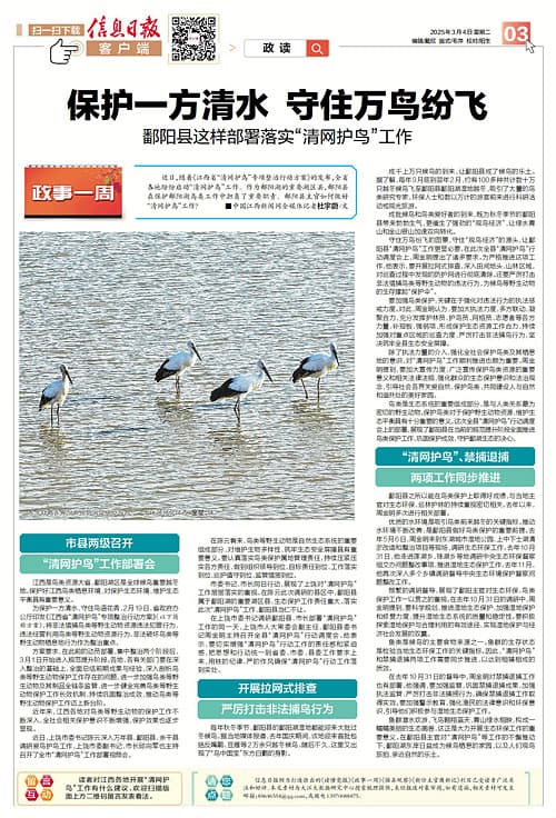 保护一方清水 守住万鸟纷飞