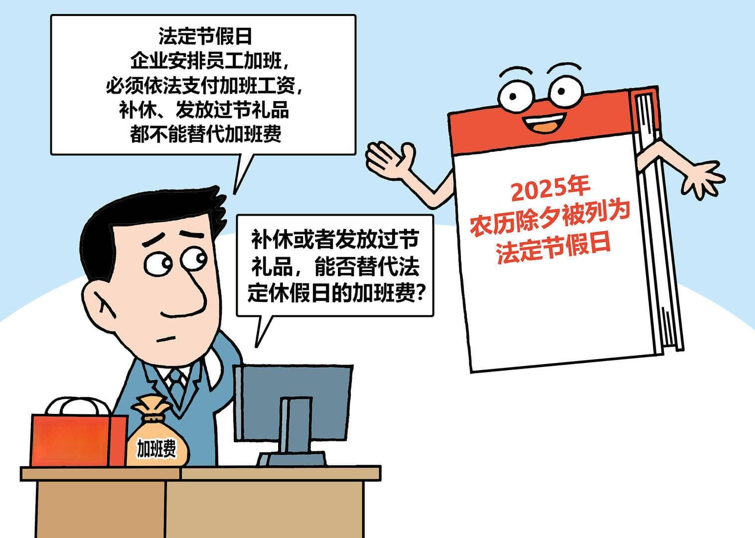 2025春节加班工资计算指南：除夕至初三三倍工资，初四至初七两倍工资
