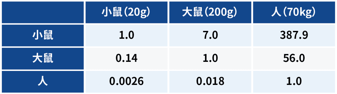 动物试验给药量换算方法详解