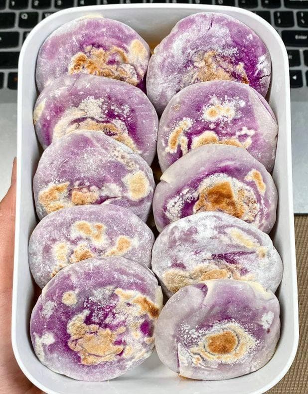 美味紫薯奶酪饼，酥脆口感一口沉醉