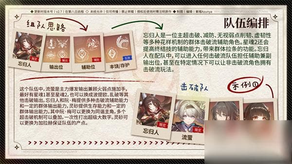 崩坏星穹铁道2.7忘归人配队建议：三种实用阵容详解
