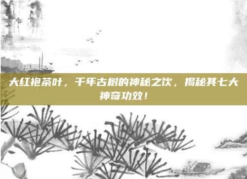 大红袍茶叶，千年古树的神秘之饮，揭秘其七大神奇功效！