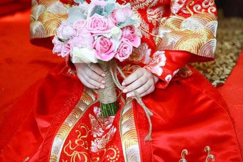 中国婚礼，传统，鲜花与礼物
