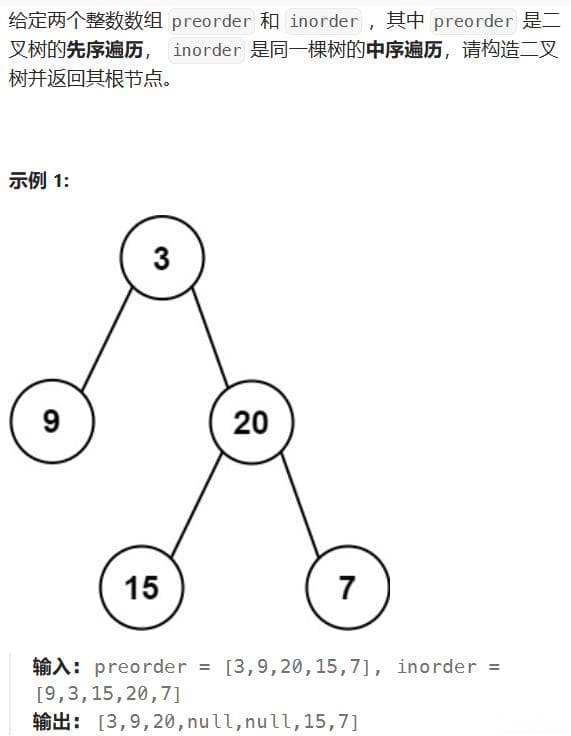力扣——从前序与中序遍历序列构造二叉树