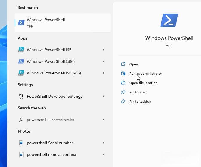 win11打开windows powershell管理员的方法