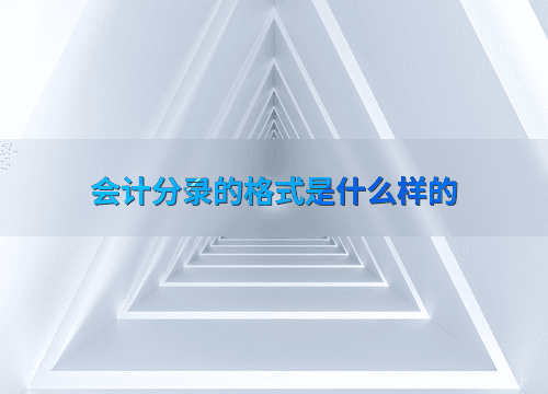 会计分录的格式是什么样的
