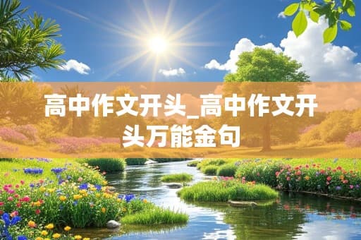 高中作文开头万能金句：5种实用开头方式+写作技巧详解
