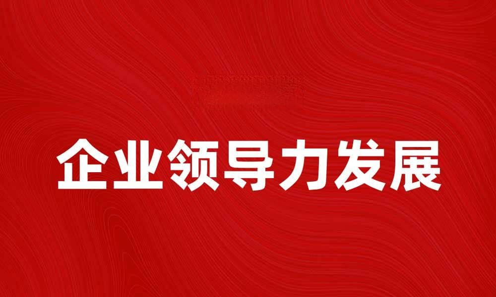 企业领导发展：提升管理能力的关键策略与实践