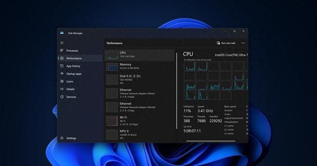 新版 Windows 11 规范统一了任务管理器的 CPU 使用率计算方式