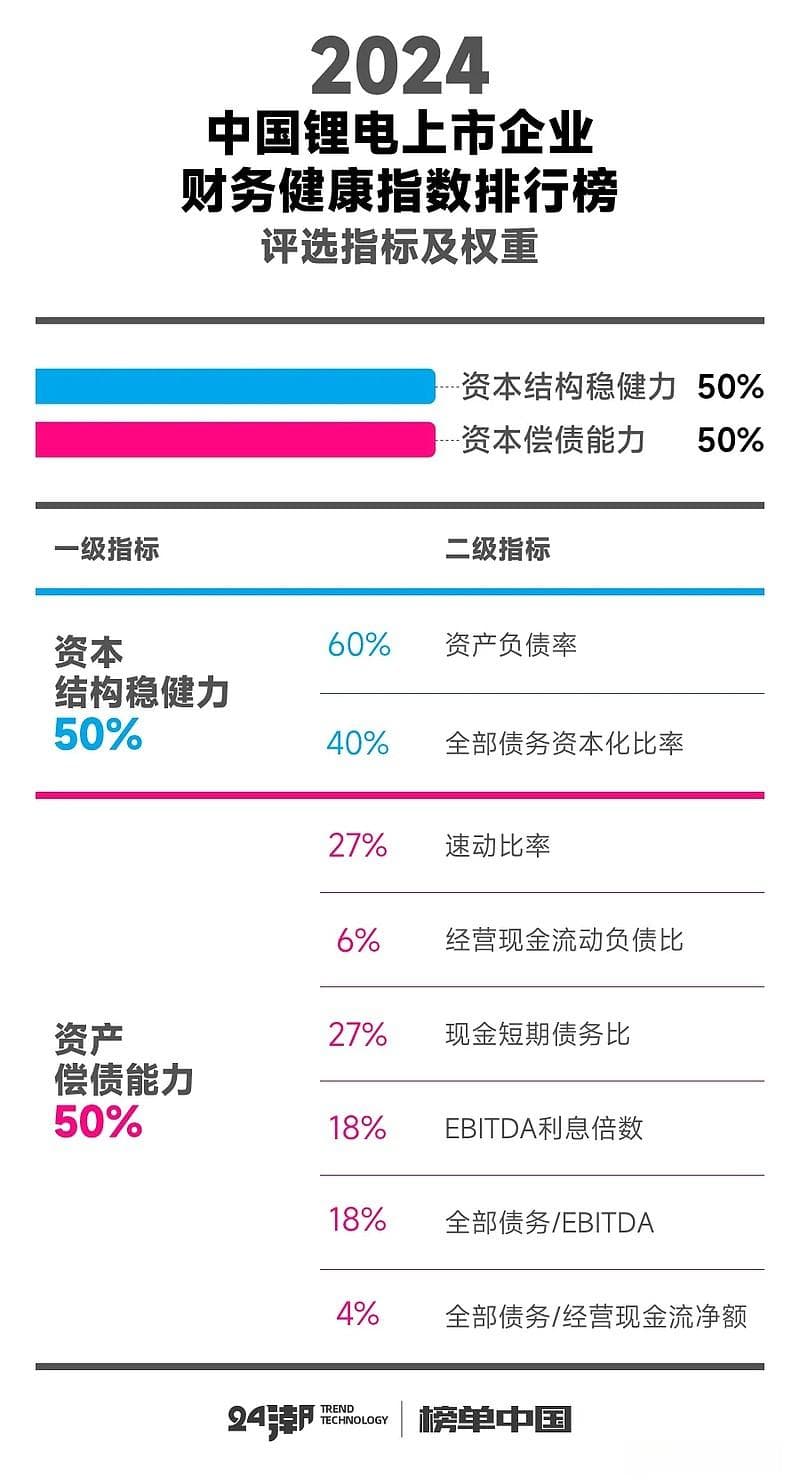 中国锂电上市企业财务健康指数排行榜(2024)｜独家
