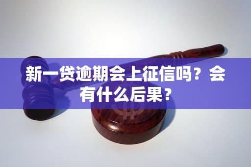 新一贷逾期会上征信吗？会有什么后果？