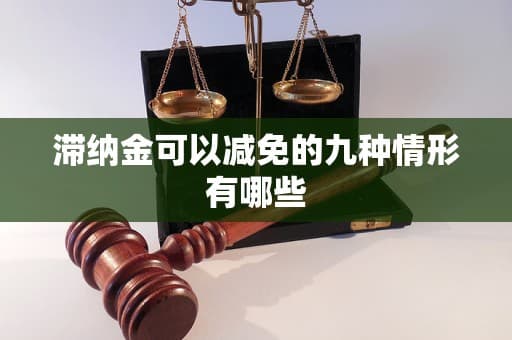 滞纳金可以减免的九种情形有哪些