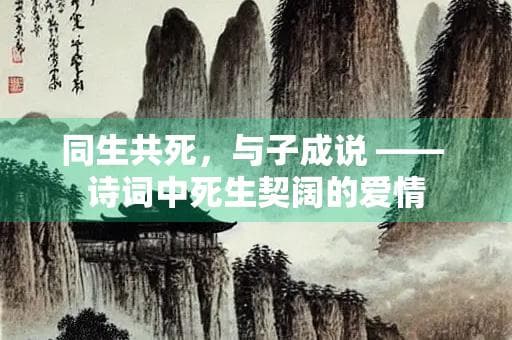 同生共死，与子成说 —— 诗词中死生契阔的爱情