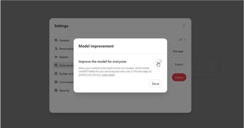 ChatGPT隐私提示：限制与OpenAI共享数据的两种重要方法
