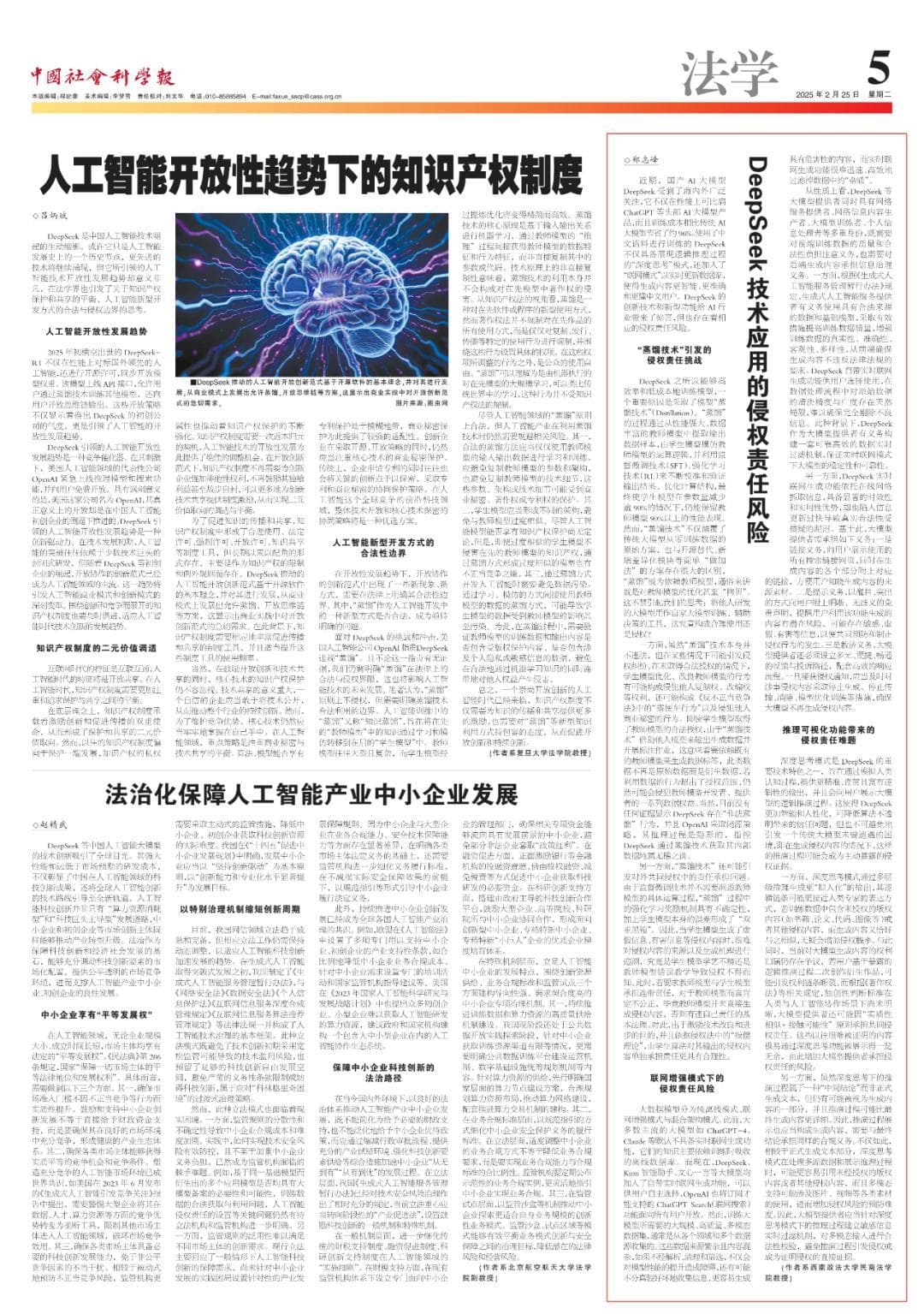 DeepSeek技术应用的侵权责任风险