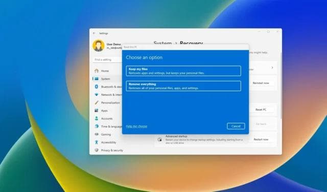 将 Windows 11 恢复出厂设置并删除所有数据的完整指南