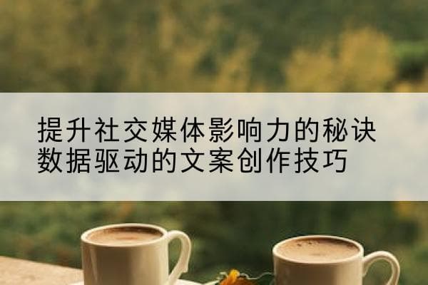 提升社交媒体影响力的秘诀：数据驱动的文案创作技巧