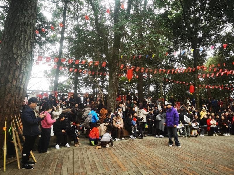 岜沙苗寨多彩民俗闹新春 年味浓浓人气旺