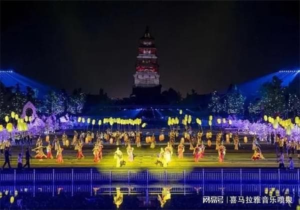 亚洲最大的矩阵广场喷泉——大雁塔广场音乐喷泉