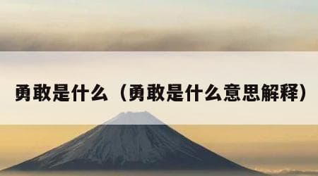 勇敢是什么意思？勇敢的定义、特征及表现