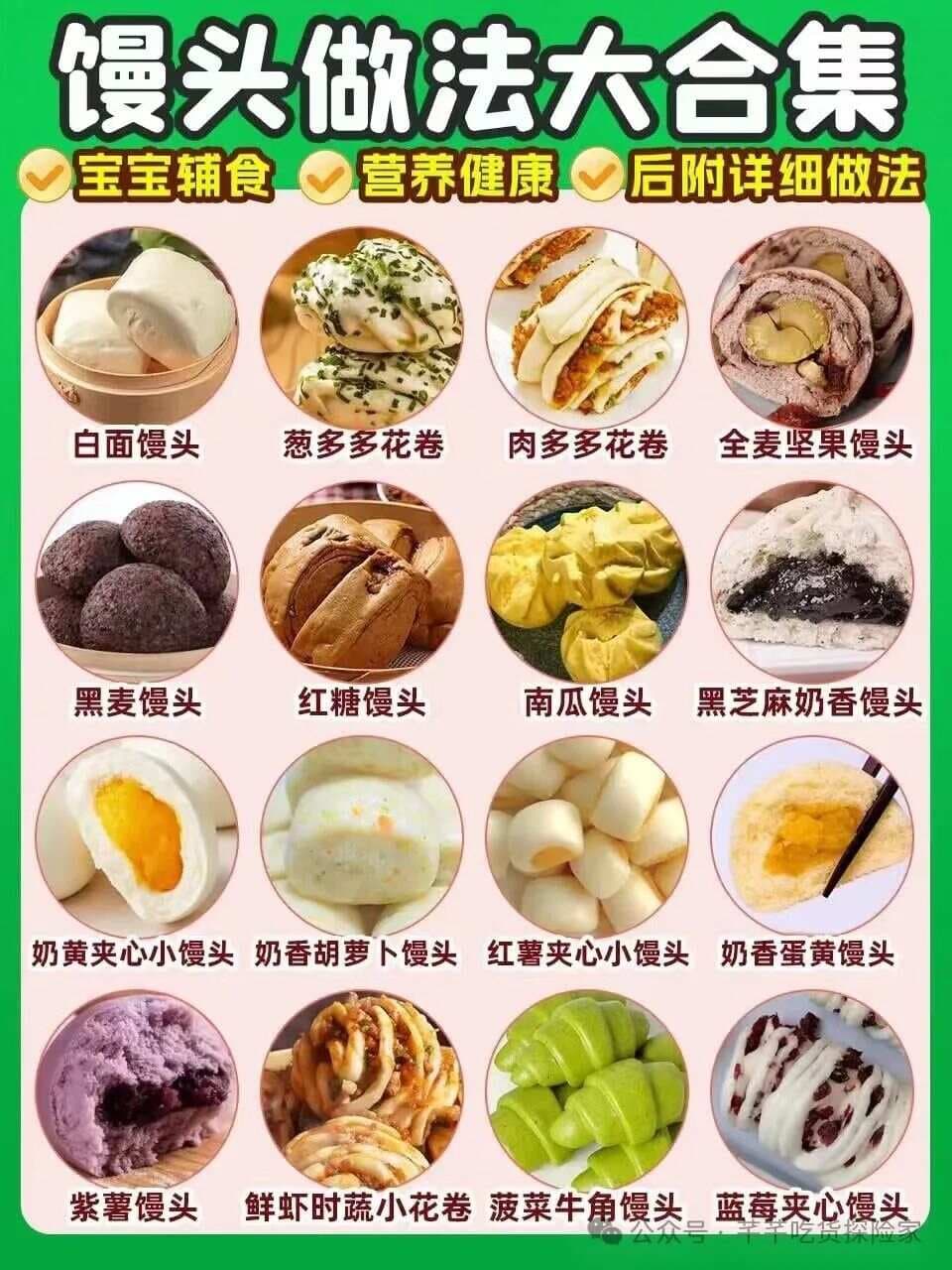 8种口味的馒头制作方法合集