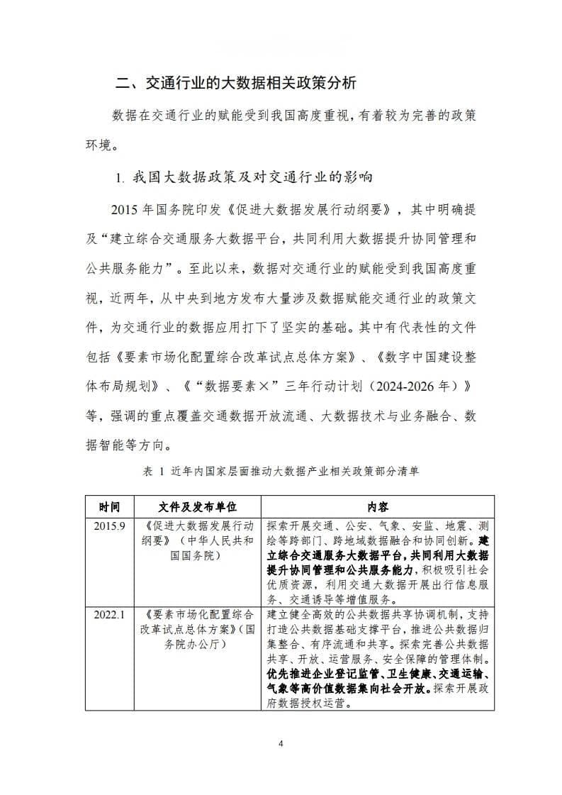 2024年交通行业大数据应用发展报告